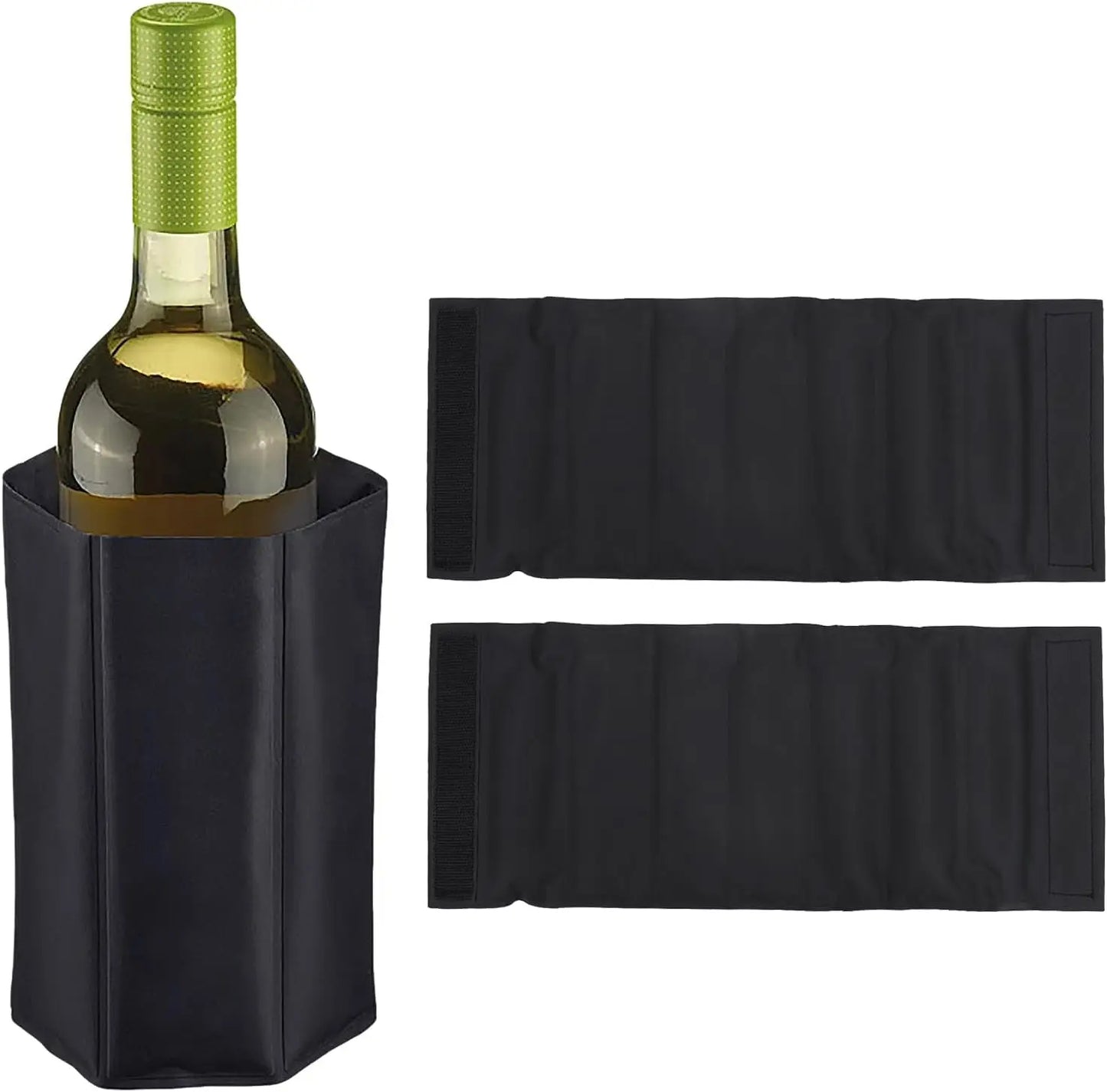 Reusable Iceless Bottle Cooler Sleeve - Freezer-Activated Gel Chiller for Wine, Champagne & Beer (Foldable, Portable)