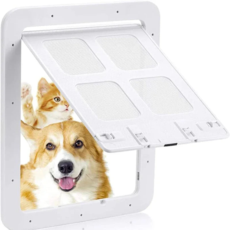 Magnetic Lockable Pet Screen Door for Cats & Small/Medium Dogs — Window/Gate Mount, L 24×29 cm (9.4×11.4 in) & XL 37×42 cm (14.6×16.5 in), Easy Install
