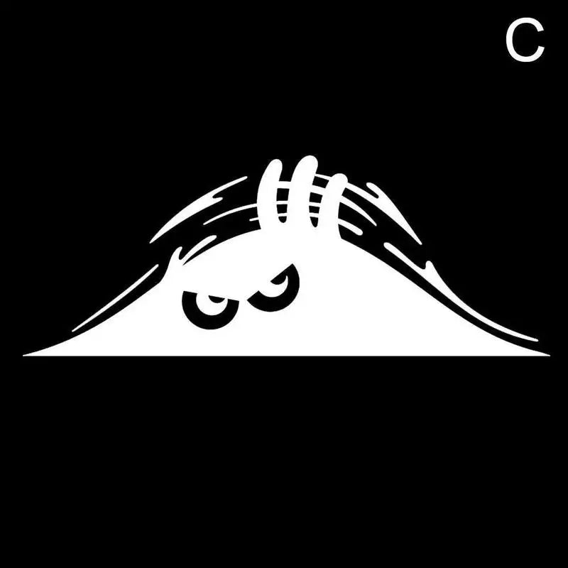 Peeping Eye Car Door Sticker Reflective Carbon Fiber Look Decal 190 x 77mm (7.48 x 3.03 in) Red Eyes