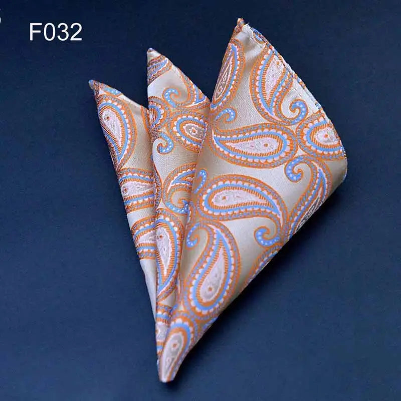 Men's Pocket Square 41 Colors - Plaid Dot Paisley Polyester Handkerchief 25 x 25 cm (9.8 x 9.8 in)
