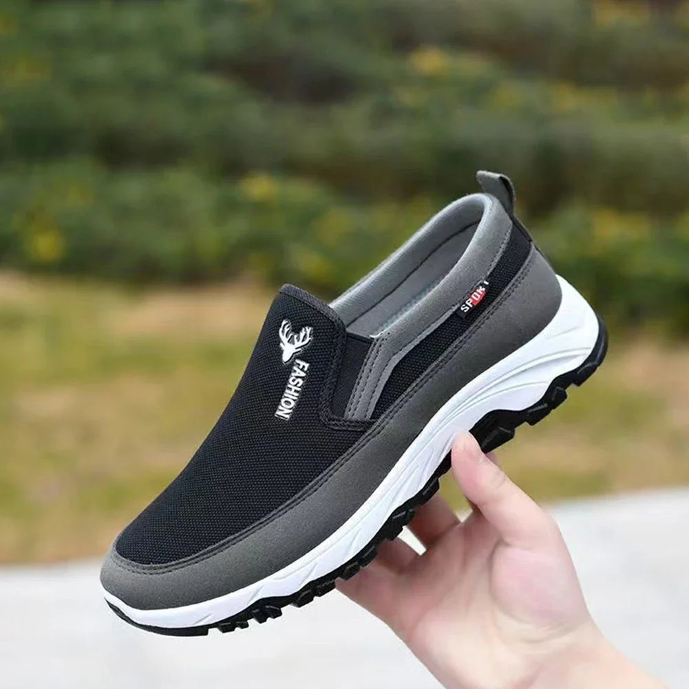 Men's Orthopedic Breathable Slip-On Travel Shoes Non-Slip Comfortable Walking and Hiking Sneakers