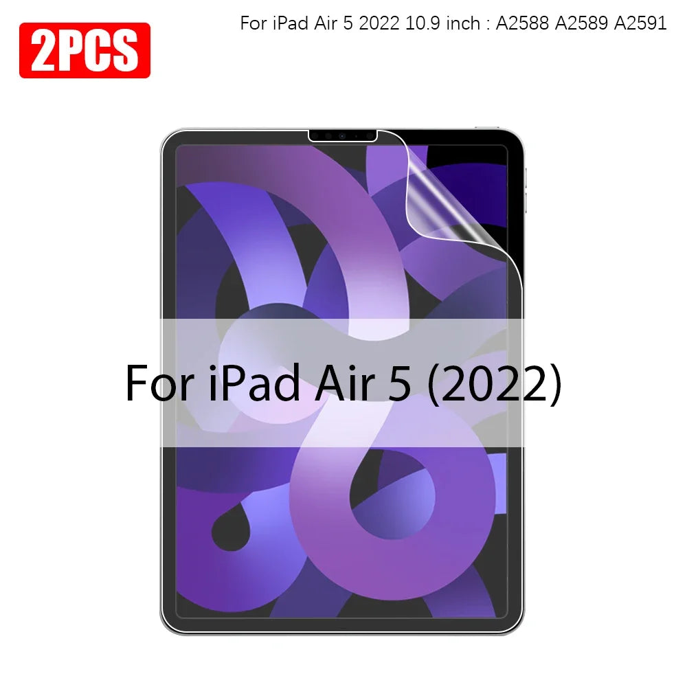 Matte Paper-Like Screen Protector for iPad — 2-Pack Anti-Glare, Scratch-Resistant Film, Pen Writing Feel (13"/33.0 cm, 12.9"/32.8 cm, 11"/28.0 cm, 10.9"/27.7 cm, 10.2"/25.9 cm, 8.3"/21.1 cm)