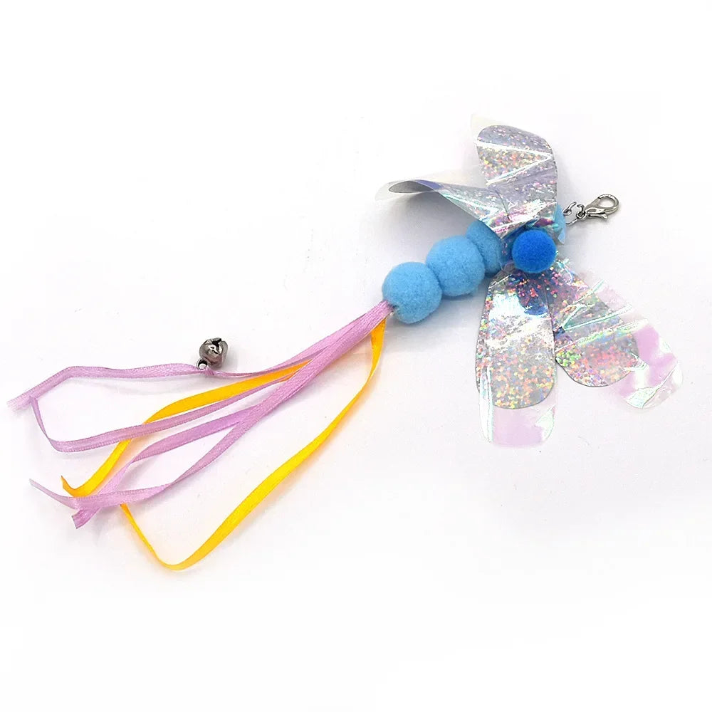 Interactive Cat Feather Toy Refill Kit – Feather Birds, Faux Worm & Foam Ball with Bell for Kittens