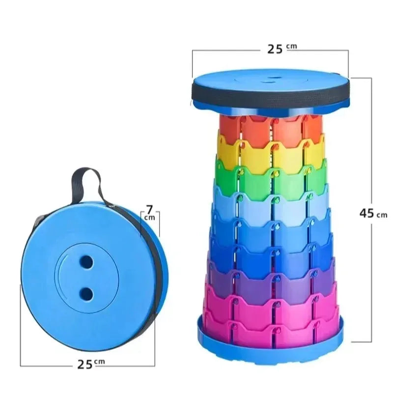 Telescopic Folding Camping Stool — Lightweight Portable Adjustable Foldable Seat for Fishing, Beach & Outdoor