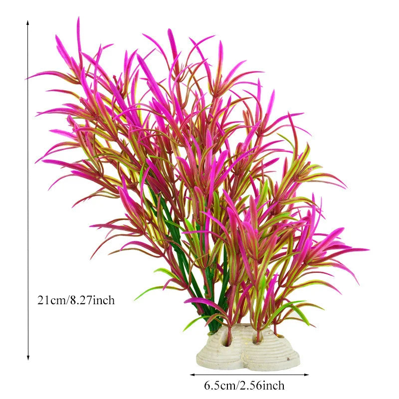 Artificial Aquarium Plants — Plastic Underwater Decorations for Fish Tanks, Realistic Aquarium Decor