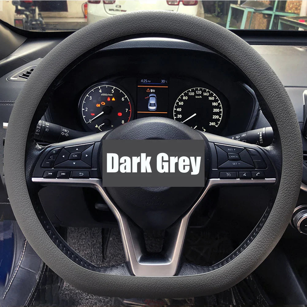 Universal Silicone Steering Wheel Cover – Elastic Non-Slip Grip, Fits 36–40 cm (14–16 in) Wheels, Multi-Color Car Accessory