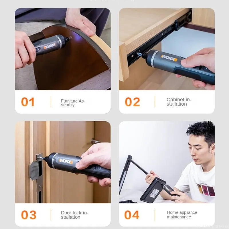 4V Mini Cordless Electric Screwdriver Set – USB Rechargeable, 30-Bit Precision Driver for DIY & Home Repairs