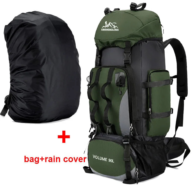 90L Waterproof Hiking & Camping Backpack — Large Capacity Trekking Rucksack for Travel (Unisex)