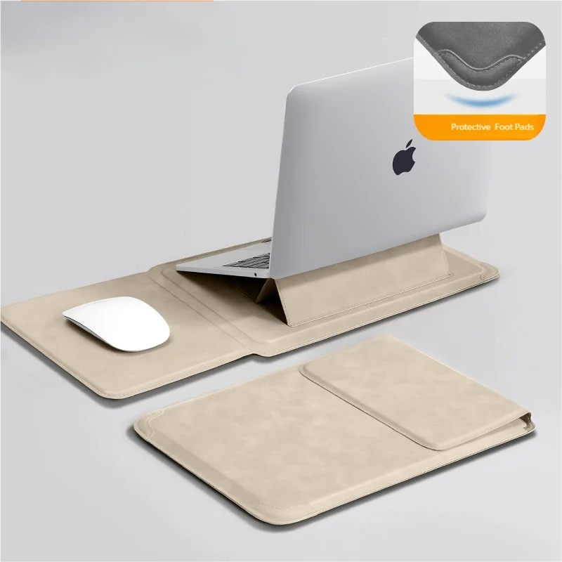 Laptop Sleeve with Stand 13–16 Inch (13.6/14/15/15.6) PU Notebook Case – Slim Protective Sleeve for Laptops, Unisex