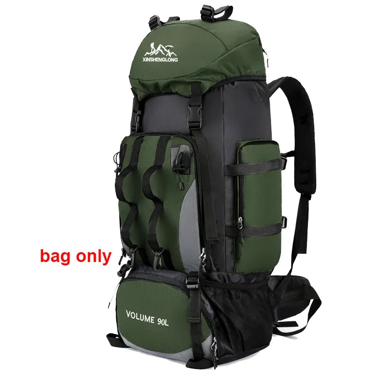 90L Waterproof Hiking Backpack - Large Capacity Trekking Rucksack for Camping & Travel (Unisex)