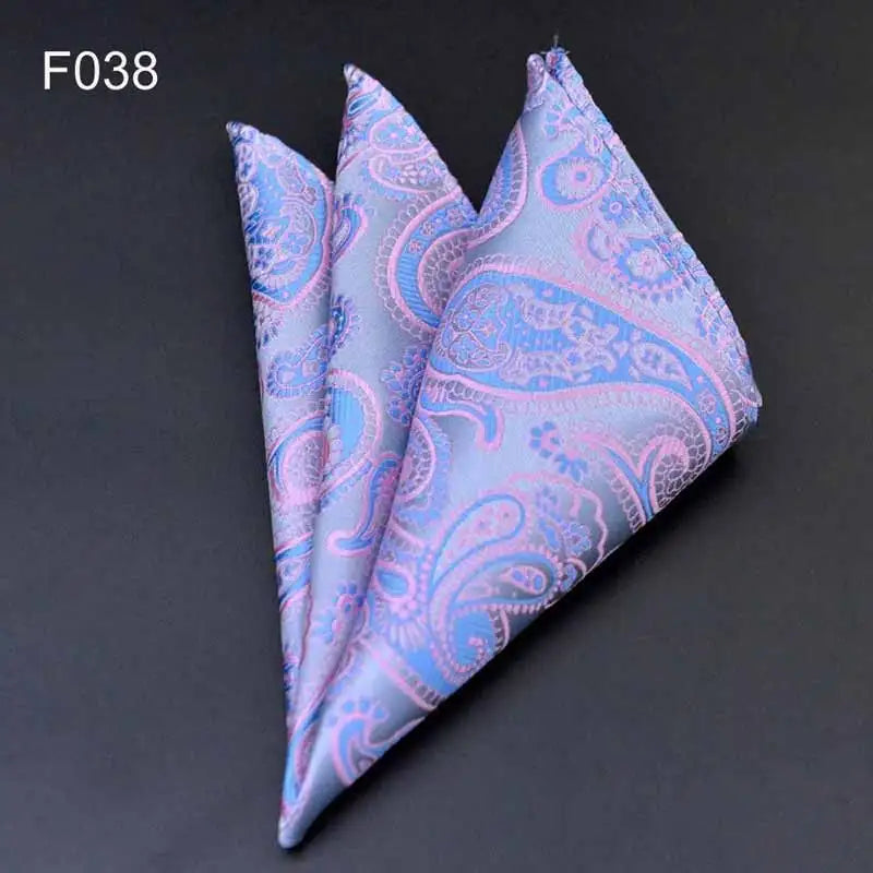 Men's Pocket Square 41 Colors - Plaid Dot Paisley Polyester Handkerchief 25 x 25 cm (9.8 x 9.8 in)