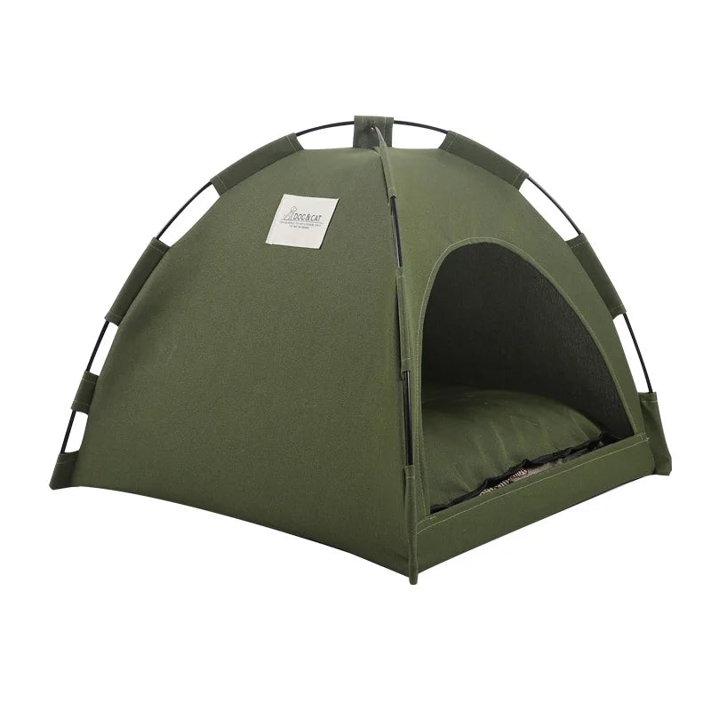 Removable Pet Tent Bed Semi-Enclosed Fleece Cat & Small Dog Sofa Basket Cozy Cave Sleeping Bed for Indoor Room Decor