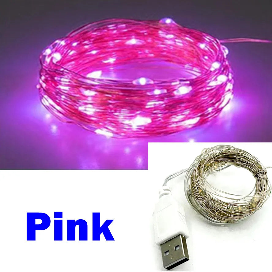 USB LED Copper & Silver Wire Fairy String Lights – Waterproof IP65, USB Powered, 2m/3m/5m/10m/20m, Warm White & Multicolor