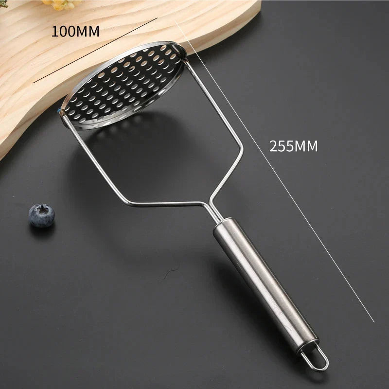 Stainless Steel Potato Masher and Vegetable Ricer Manual Handheld Food Crusher Durable Kitchen Gadget