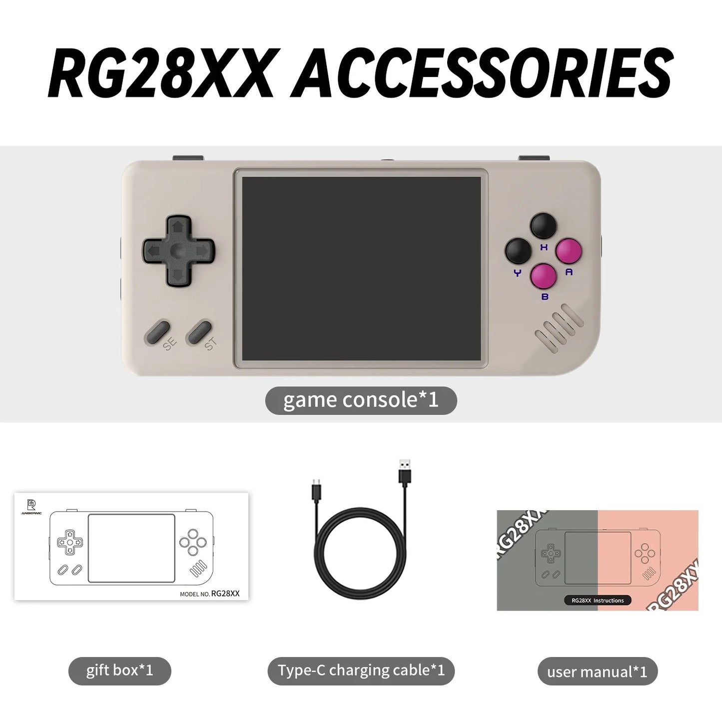 Mini Handheld Retro Game Console 2.83" (7.19 cm) IPS 640x480, 64GB, 5000+ Games, HDMI TV Output, Linux