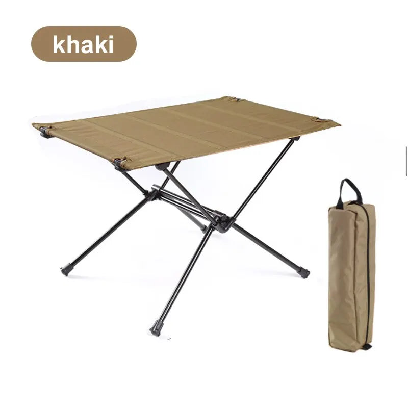 Lightweight Roll-Up Camping Table 1680D Oxford Top Aluminum Alloy Foldable Portable Picnic Table 23.6 x 15.7 x 15.5 in (60 x 40 x 39.5 cm)