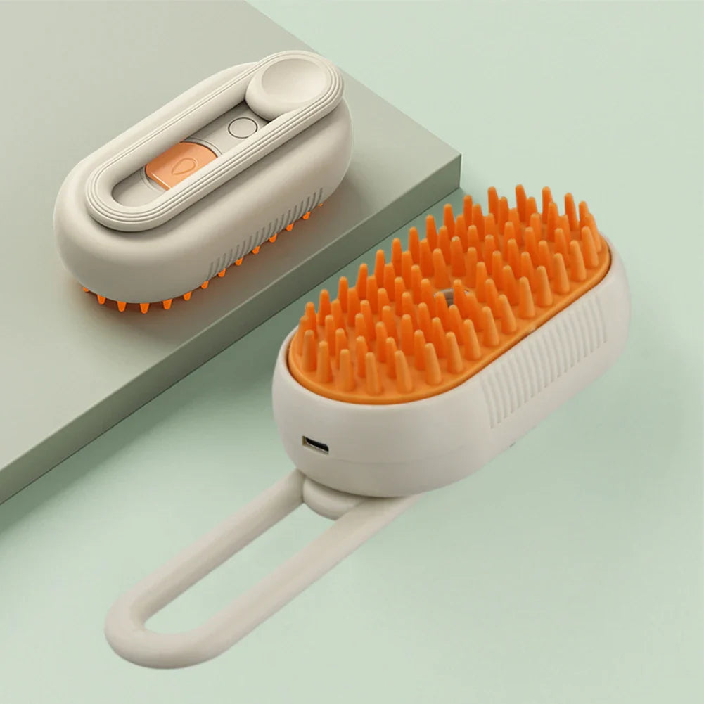 USB Rechargeable Pet Grooming Brush with Spray — Electric Cat & Dog Massage Comb for Short & Long Hair (20ml Reservoir)