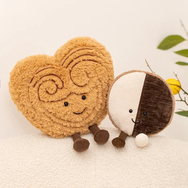 Kawaii Dessert Plush Toy 7 in (18 cm) Pudding Cake Cookie Palmier Stuffed Doll Cute Soft Plushie Gift for Girls