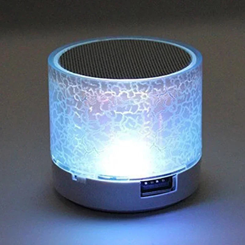 Mini Portable Bluetooth Speaker with LED Light, USB SD Card AUX, Subwoofer Sound Column for Phone & PC