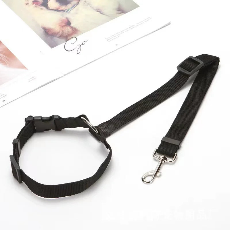 Two-in-One Pet Car Seat Belt Leash Adjustable Nylon Dog Seatbelt Harness for Backseat Safety