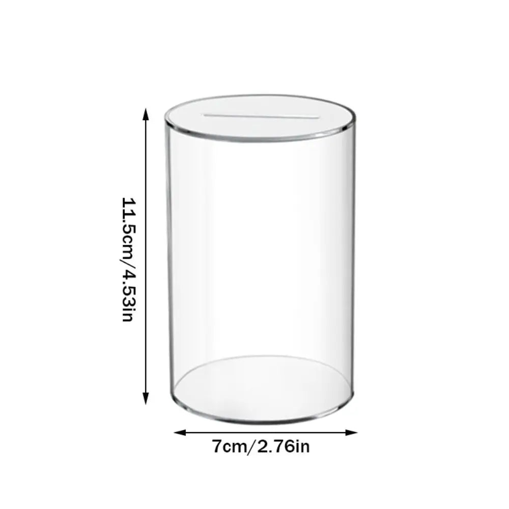 Acrylic Clear Coin Bank – Money Saving Box & Change Jar for Kids & Adults, 3 Sizes (2.76–5.91 in / 7–15 cm)