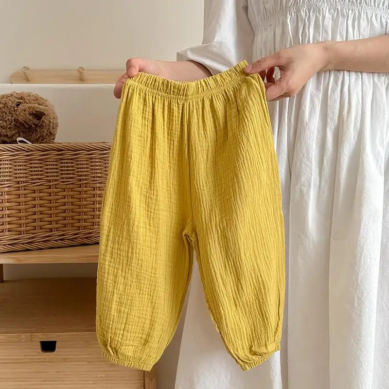 Kids Anti-Mosquito Harem Pants – Breathable Summer Bloomers for Boys & Girls (9M–6Y)