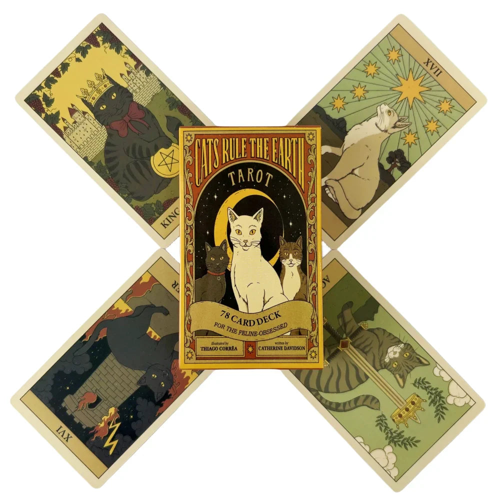Cats Rule the Earth 78-Card Tarot & Oracle Deck — English Divination Cards