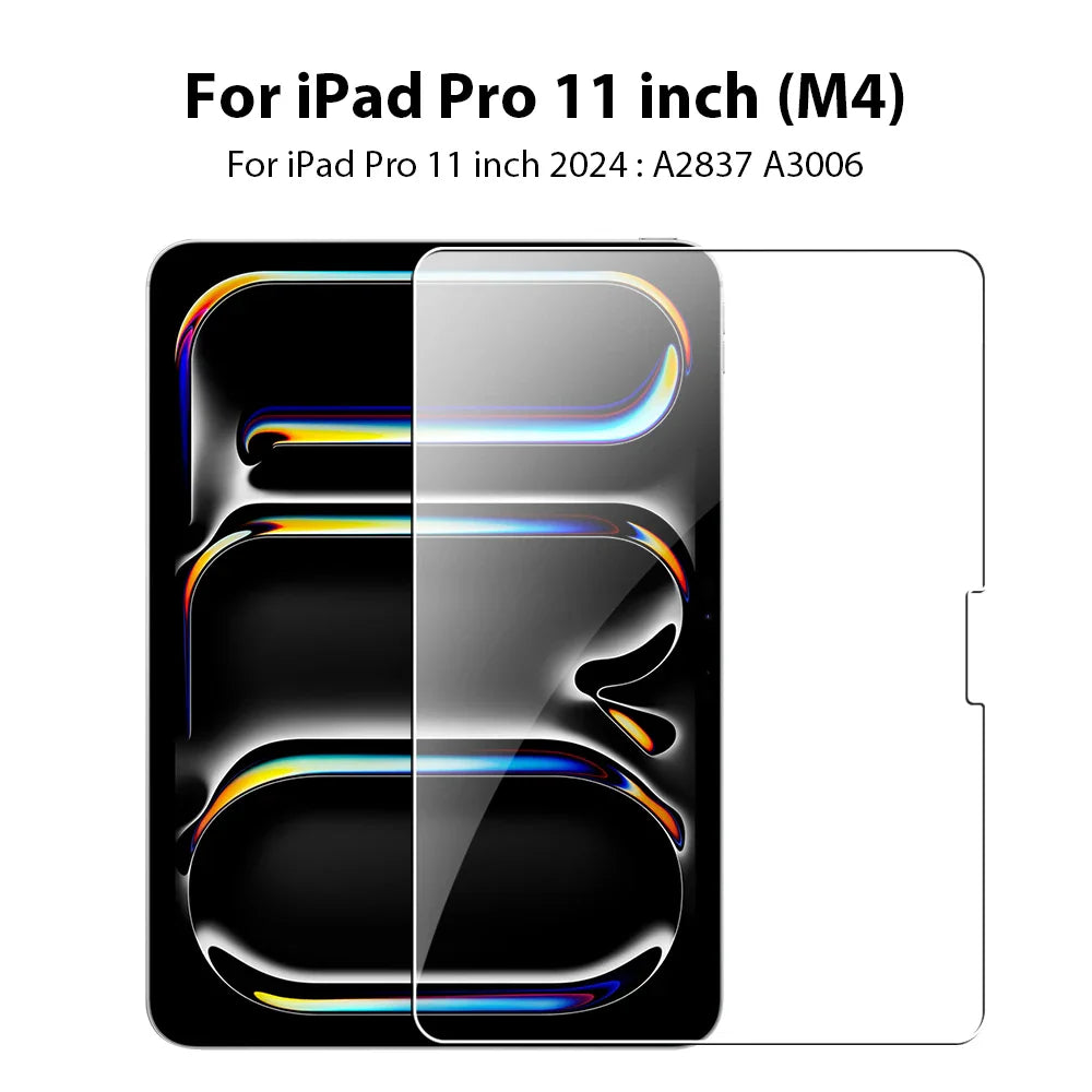 Tempered Glass Screen Protector for iPad Pro 11/12.9/13-inch, iPad Air & iPad Mini - 9H Anti-Fingerprint HD Scratch Resistant