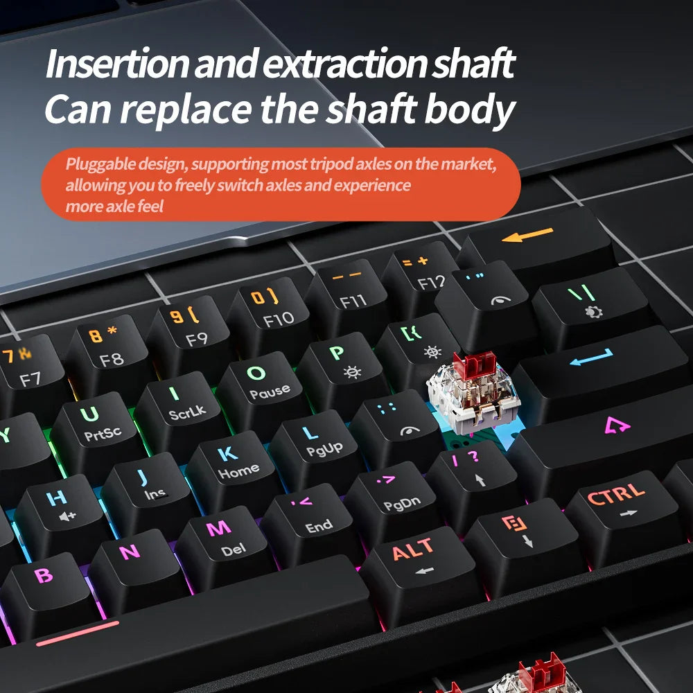 61-Key Compact Mechanical Gaming Keyboard – Hot-Swappable RGB Wired USB, Red Linear Switches