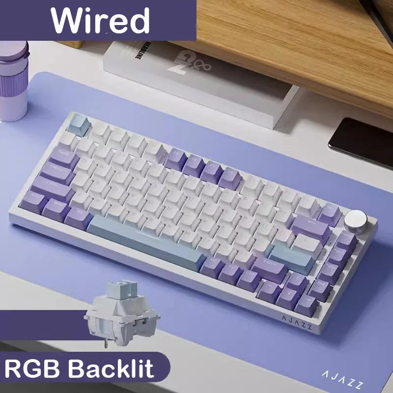 Wired and Wireless 70% Mechanical Gaming Keyboard, Tri-Mode RGB, Hot-Swappable Switches for PC & Mac