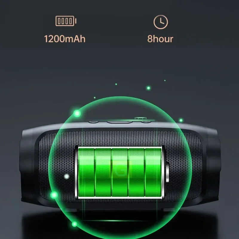 Portable Bluetooth Subwoofer Speaker — Wireless Outdoor Stereo with FM Radio, TF Card & USB, Bluetooth 5.0, Rechargeable, 3D Surround