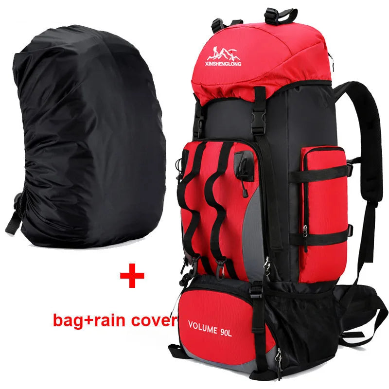 90L Waterproof Hiking Backpack - Large Capacity Trekking Rucksack for Camping & Travel (Unisex)