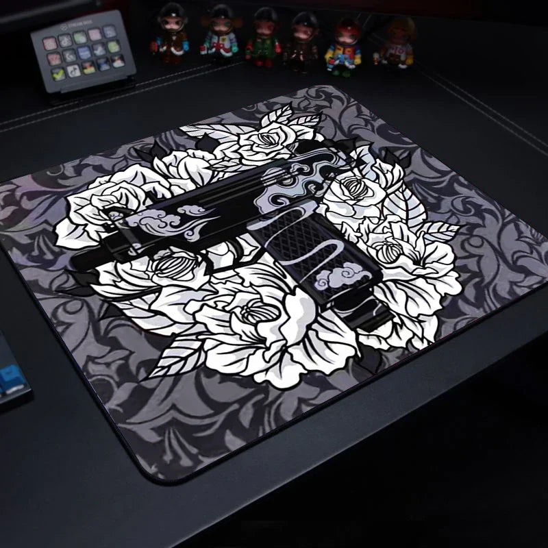 Cute Tiger Small Gaming Mouse Pad with Wrist Rest — Non-Slip Rubber Base, Anime Cartoon Desk Mat