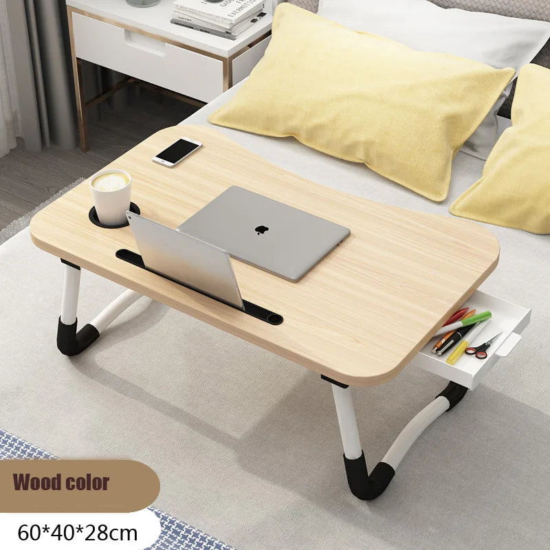 Folding Laptop Desk for Bed & Sofa — Portable Foldable Lap Tray 60 x 40 x 28 cm (23.6 x 15.7 x 11 in) for Study & Reading