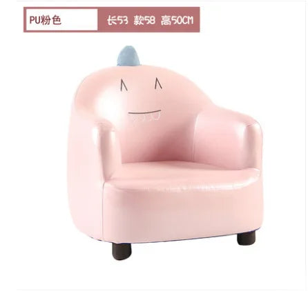 Kids Cartoon Sofa Chair — Children's Toddler Armchair & Learning Stool, Wooden Frame with High-Elastic Foam (22 x 21 x 19.7 in | 56 x 54 x 50 cm)