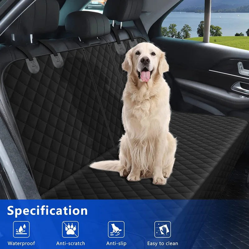 Waterproof Dog Car Seat Cover Hammock – Rear/Back Seat Pet Travel Mat, Universal Fit for Small, Medium & Large Dogs