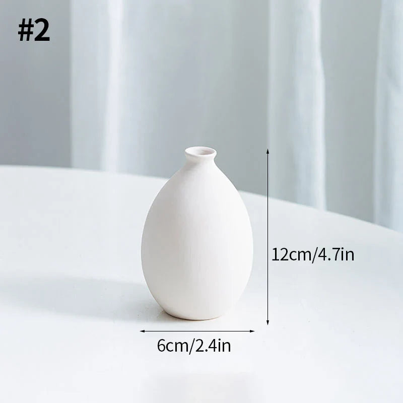 Ceramic Decorative Vase for Dried Flowers & Hydroponic Plants, Modern Table Ornament for Living Room Bedroom Office