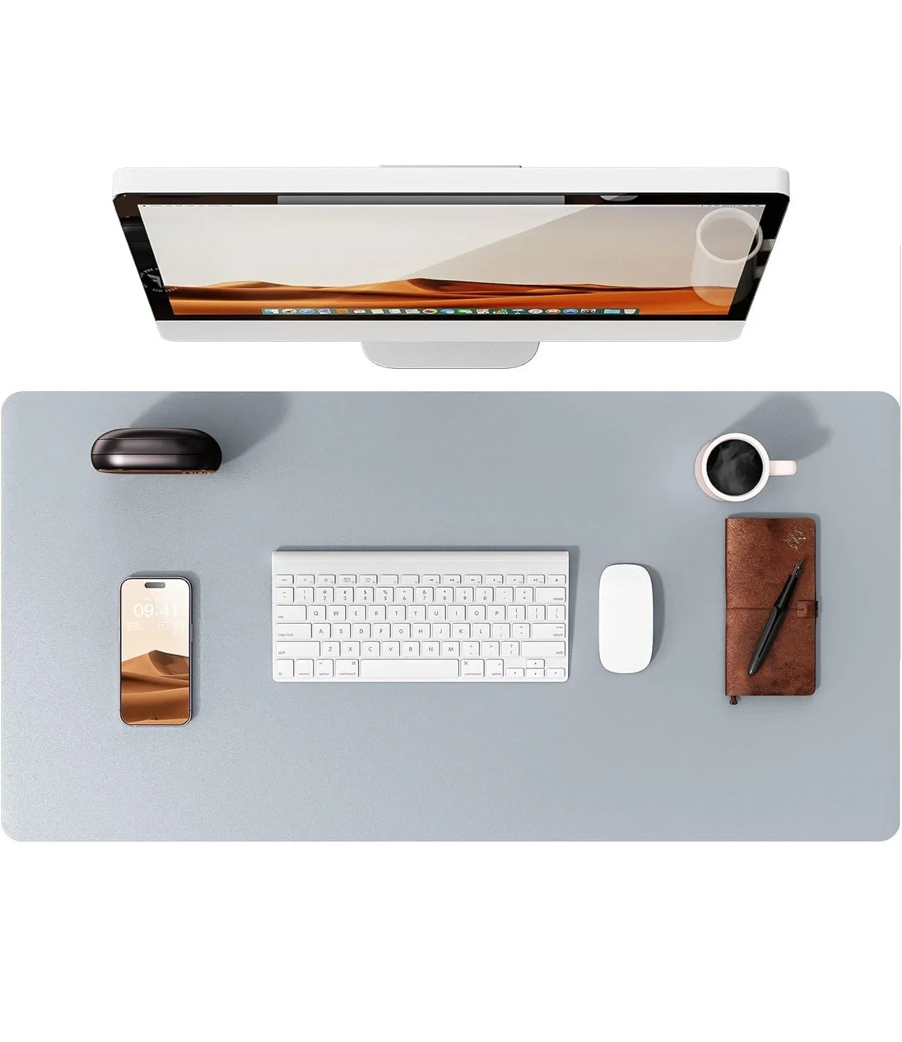 PU Leather Desk Mat – Large Waterproof Mouse Pad & Keyboard Mat, Desk Protector for Office
