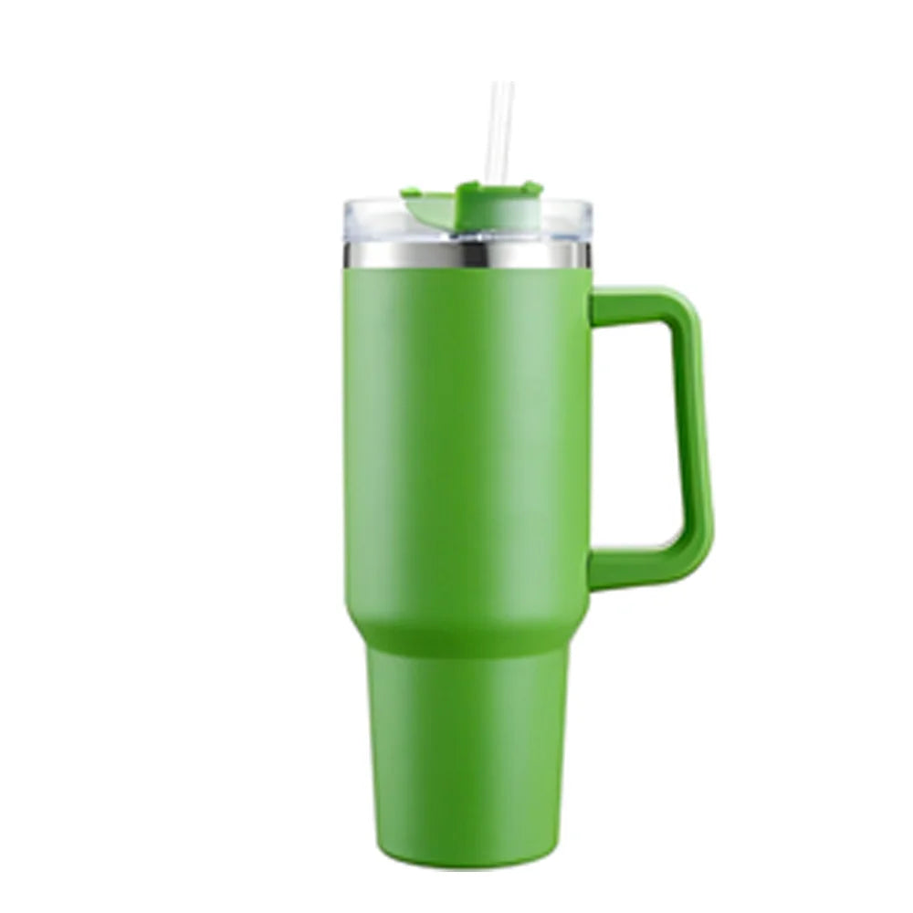40oz Vacuum Insulated Tumbler with Handle & Straw Lid | Stainless Steel Travel Bottle