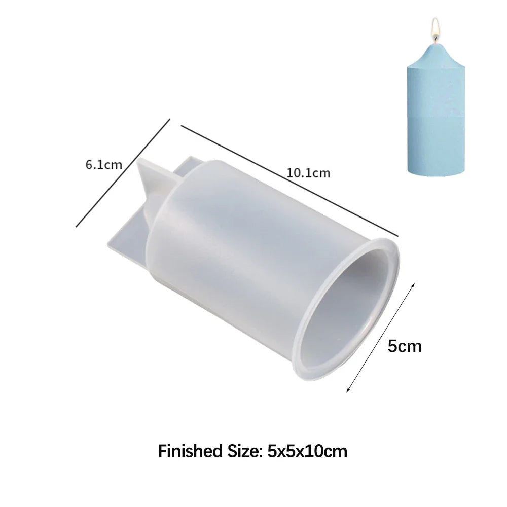 Cylinder Silicone Mold for 3D Scented Candle and Soap Making - DIY Resin, Wax & Plaster Crafts