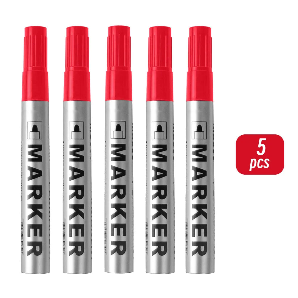 Waterproof Black Permanent Paint Marker - Quick-Dry Oil-Based Pen for Tires, Metal & Glass