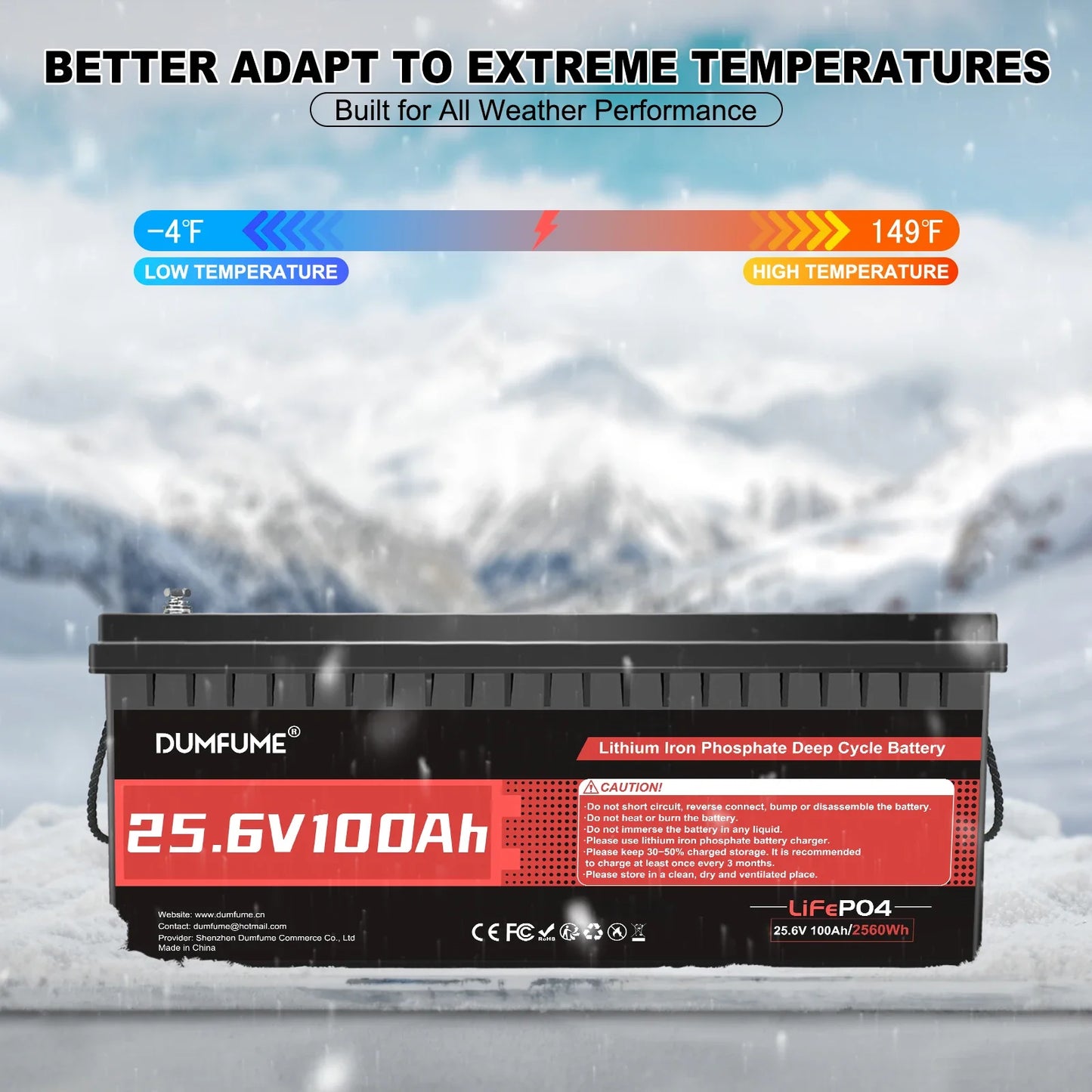 24V 100Ah LiFePO4 Battery 100A BMS 2560W for Solar Systems, RV, Trolling Motor and Home Backup