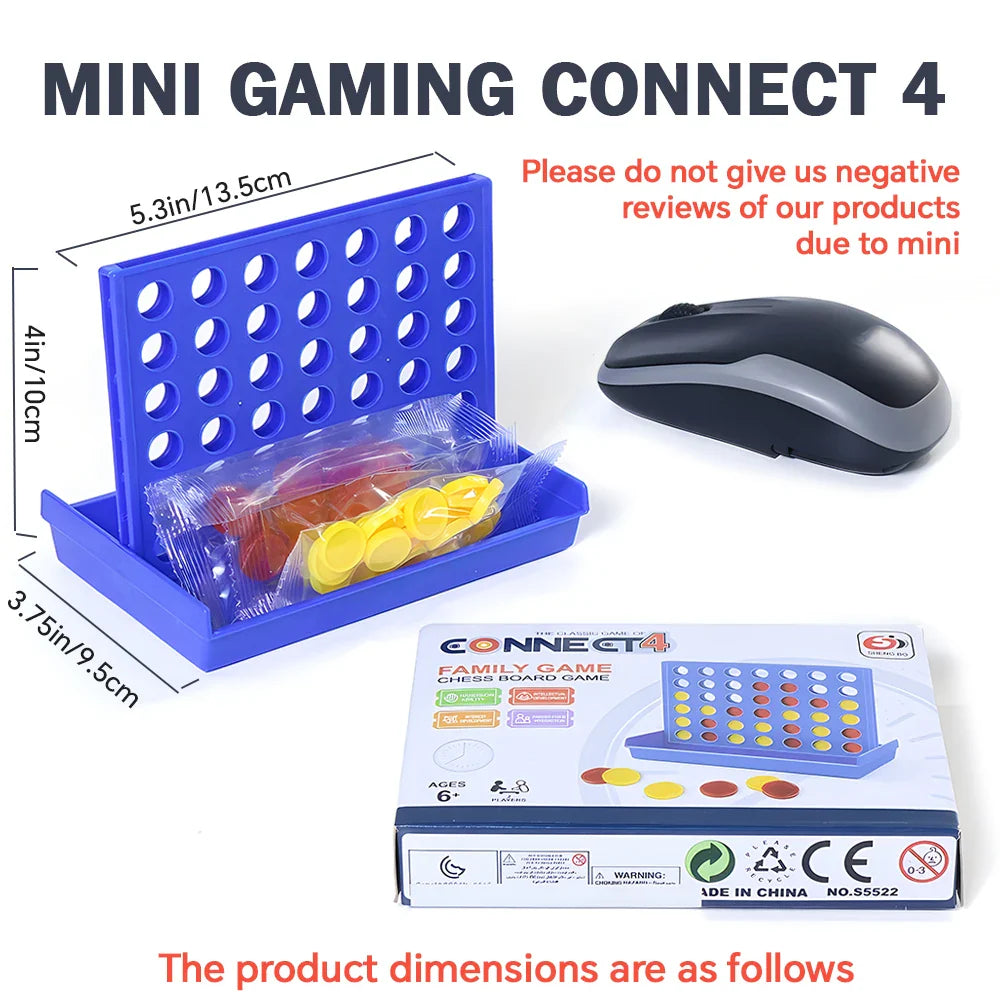 Connect 4 Classic Strategy Game for 2 Players – Get 4 in a Row Board Game for Kids Ages 6+