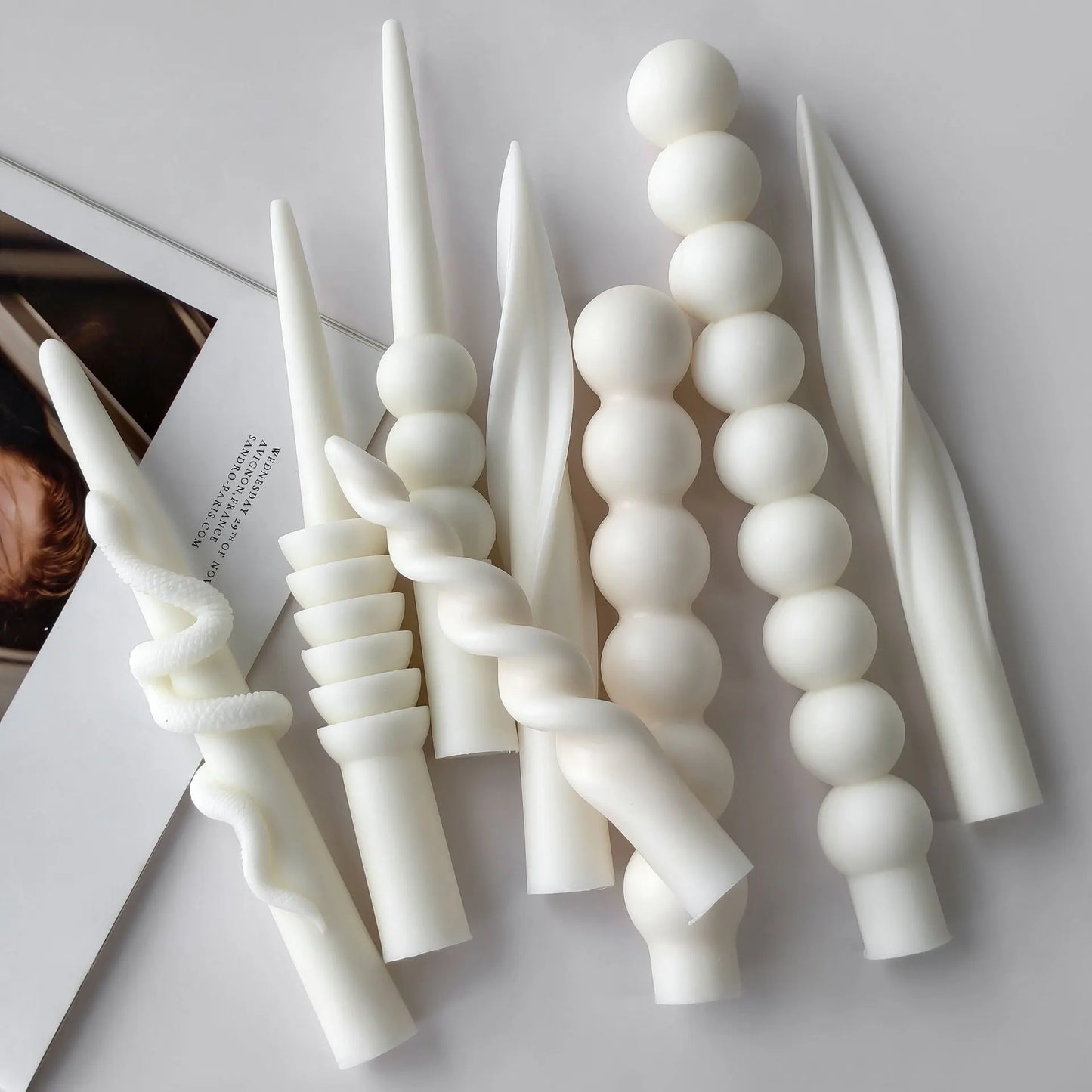 Geometric Spiral Long Rod Silicone Candle Mold for Handmade Aroma Candles & DIY Candle Making Supplies