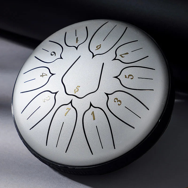 Steel Tongue Drum 6-Inch (14.5 cm) 11-Note D-Tone for Yoga, Meditation & Music Therapy