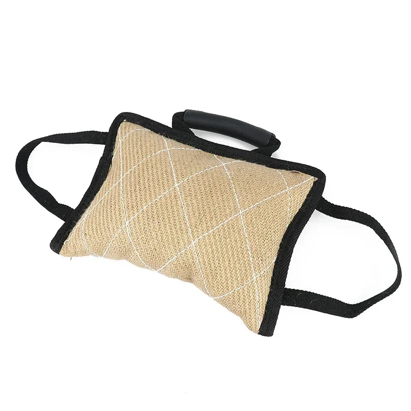 Dog Bite Tug Sleeve with 2 Rope Handles - Durable Hemp Training Toy for German Shepherd, Malinois, Rottweiler