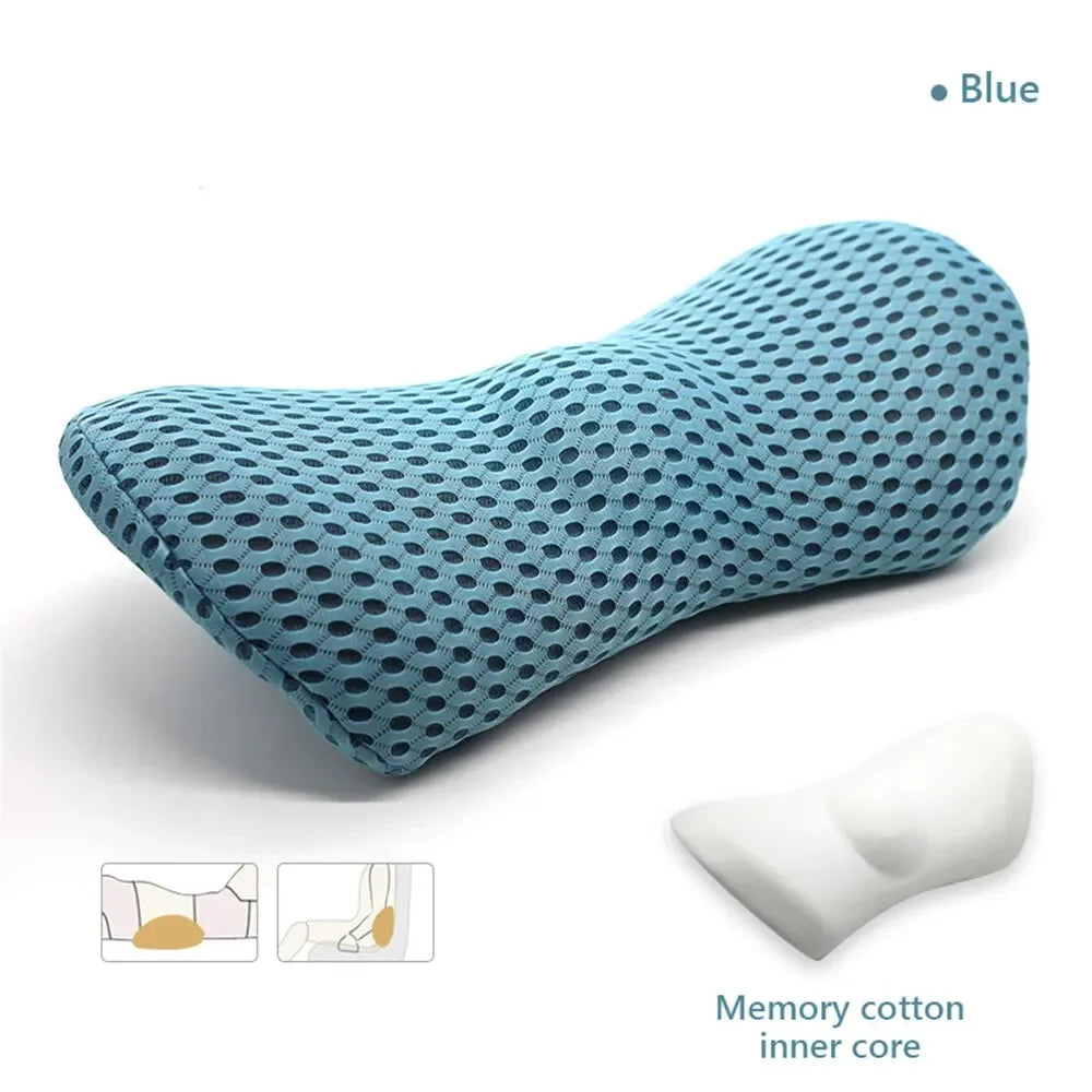 Breathable Memory Foam Lumbar Pillow - Ergonomic Waist Support for Car Seat & Bed