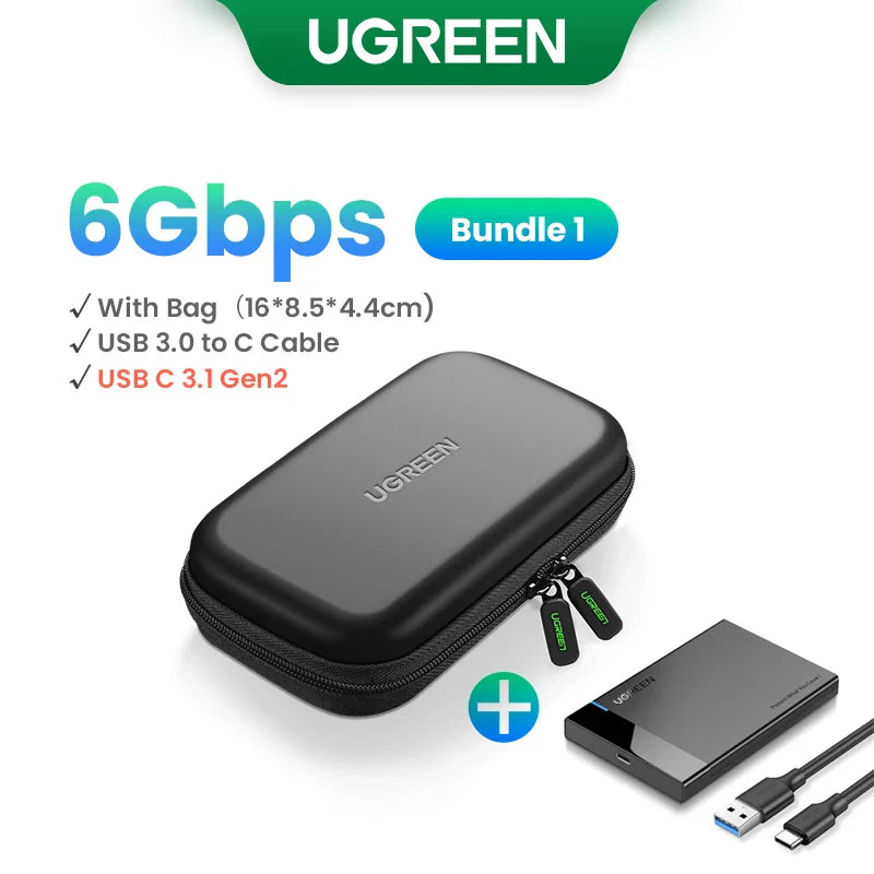 2.5" SATA to USB-C Hard Drive Enclosure — USB 3.1 Gen 2 (10Gbps) UASP Tool-Free SSD/HDD Case, Supports 7mm & 9.5mm, Up to 10TB