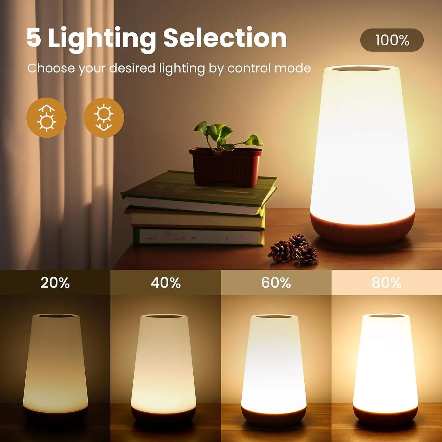 13-Color RGB Touch Night Light - Remote Dimmable USB Rechargeable Bedside & Table Lamp
