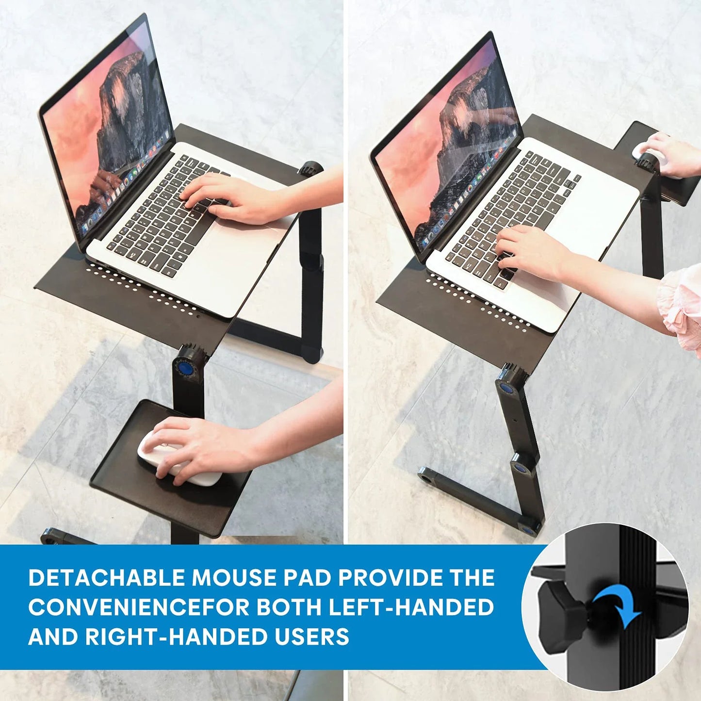 Adjustable Aluminum Laptop Stand & Lap Desk with Mouse Pad — Fits Up to 17-inch (43 cm) Laptops